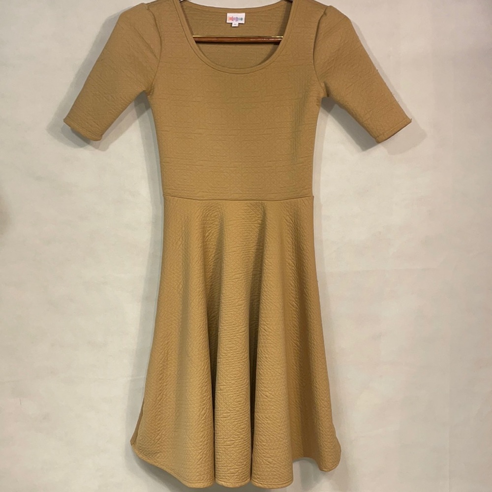 Lularoe Small Aztec Print Flair Brown Sleeve Dress